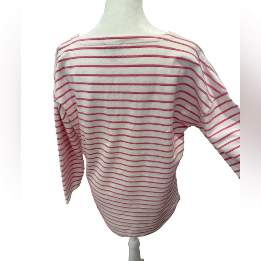 Talbots Pink and White Striped Ladies Top. Medium - Picture 7 of 7